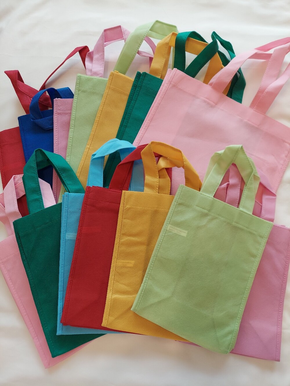 NWOT Fabric Small Gift Bags/Totes Bundle (14pc) 2 Sizes, Variety Colors,Reusable